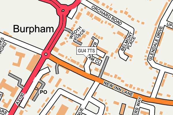 GU4 7TS map - OS OpenMap – Local (Ordnance Survey)