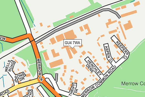 GU4 7WA map - OS OpenMap – Local (Ordnance Survey)