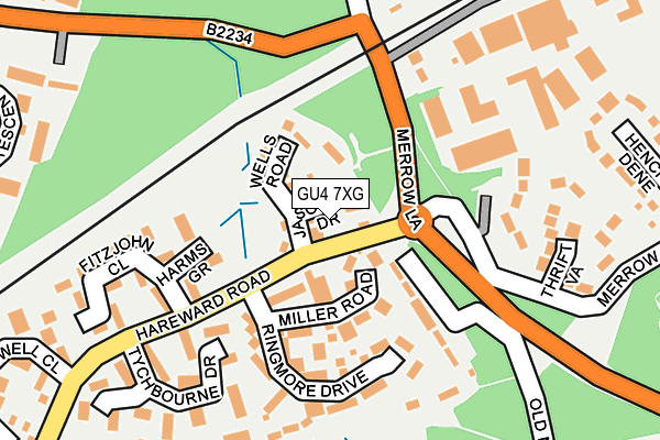 GU4 7XG map - OS OpenMap – Local (Ordnance Survey)