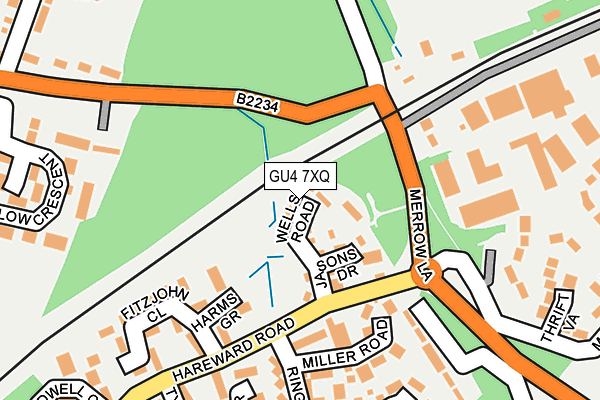 GU4 7XQ map - OS OpenMap – Local (Ordnance Survey)