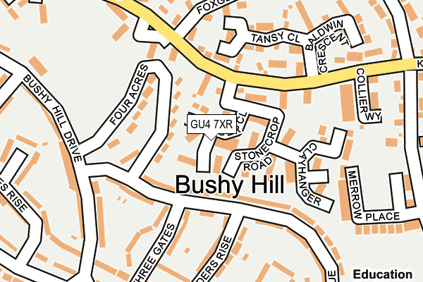 GU4 7XR map - OS OpenMap – Local (Ordnance Survey)