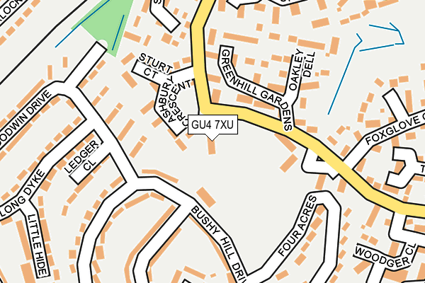 GU4 7XU map - OS OpenMap – Local (Ordnance Survey)