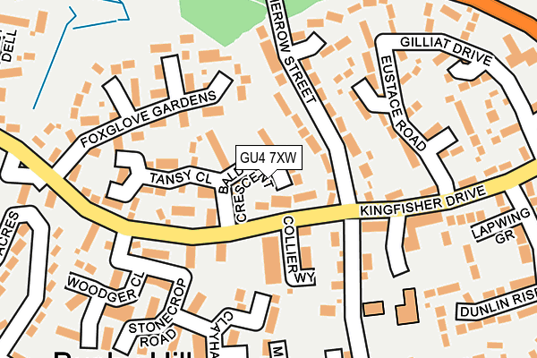 GU4 7XW map - OS OpenMap – Local (Ordnance Survey)