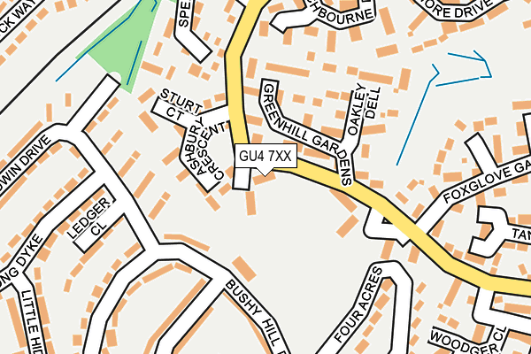 GU4 7XX map - OS OpenMap – Local (Ordnance Survey)