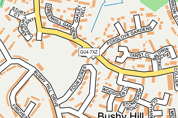 GU4 7XZ map - OS OpenMap – Local (Ordnance Survey)
