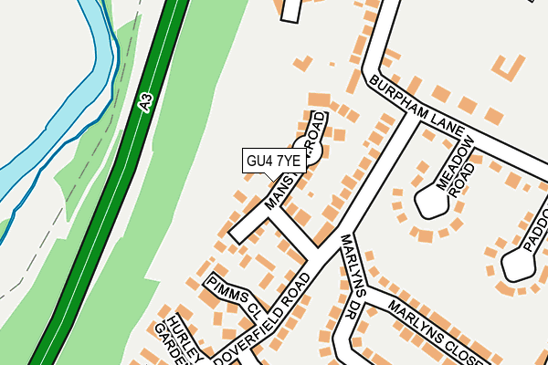 GU4 7YE map - OS OpenMap – Local (Ordnance Survey)