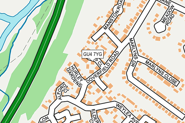 GU4 7YG map - OS OpenMap – Local (Ordnance Survey)