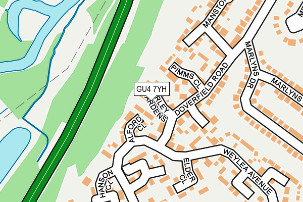 GU4 7YH map - OS OpenMap – Local (Ordnance Survey)