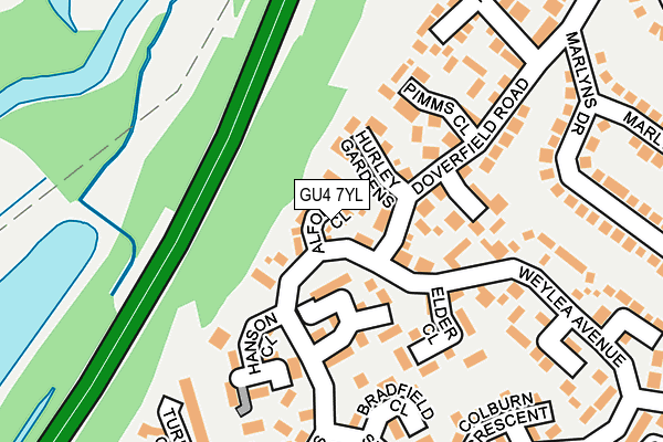 GU4 7YL map - OS OpenMap – Local (Ordnance Survey)