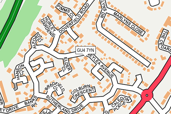 GU4 7YN map - OS OpenMap – Local (Ordnance Survey)