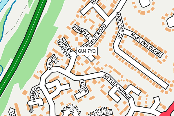 GU4 7YQ map - OS OpenMap – Local (Ordnance Survey)