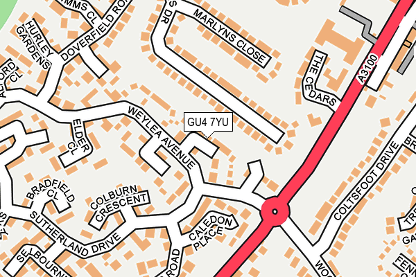 GU4 7YU map - OS OpenMap – Local (Ordnance Survey)