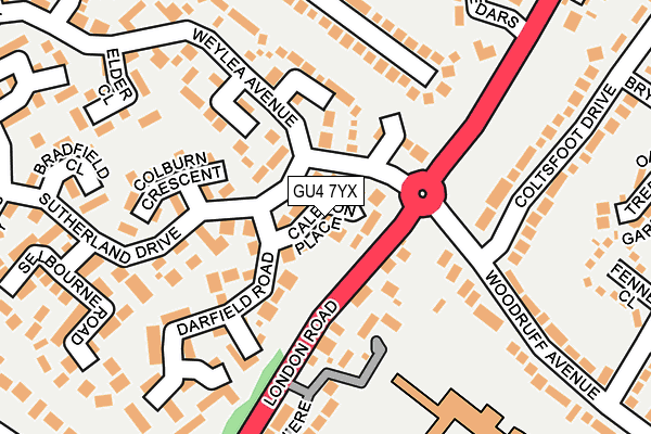 GU4 7YX map - OS OpenMap – Local (Ordnance Survey)