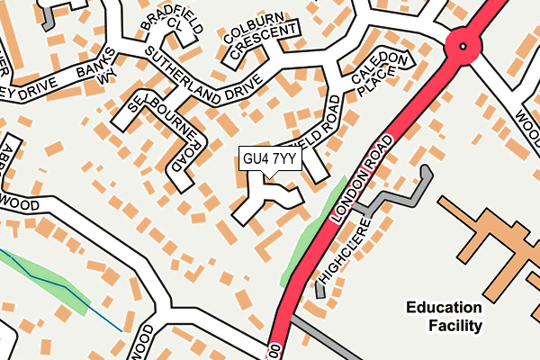 GU4 7YY map - OS OpenMap – Local (Ordnance Survey)