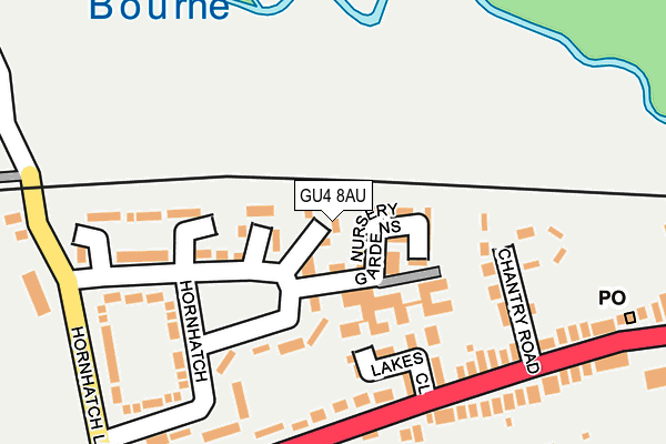 GU4 8AU map - OS OpenMap – Local (Ordnance Survey)