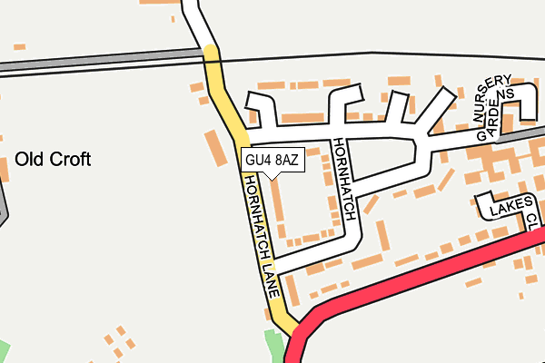 GU4 8AZ map - OS OpenMap – Local (Ordnance Survey)