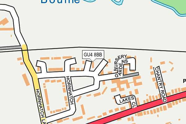 GU4 8BB map - OS OpenMap – Local (Ordnance Survey)