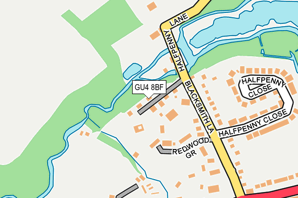 GU4 8BF map - OS OpenMap – Local (Ordnance Survey)