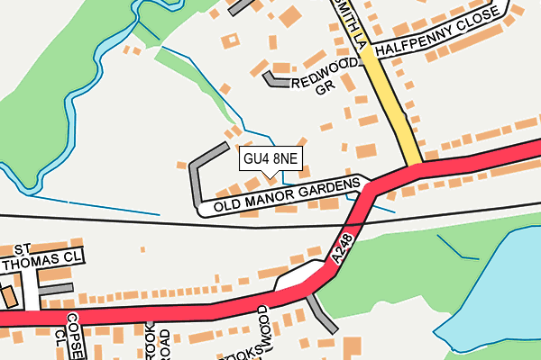 GU4 8NE map - OS OpenMap – Local (Ordnance Survey)