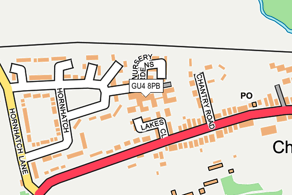 GU4 8PB map - OS OpenMap – Local (Ordnance Survey)