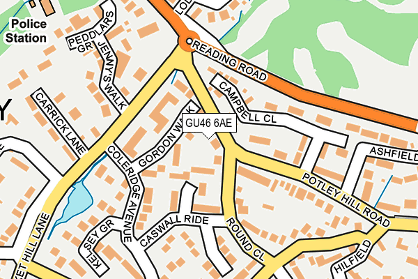 GU46 6AE map - OS OpenMap – Local (Ordnance Survey)