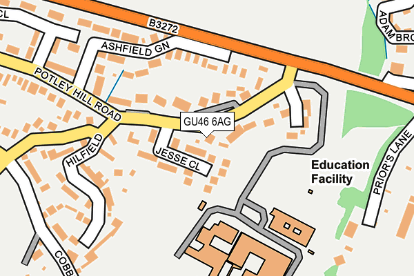 GU46 6AG map - OS OpenMap – Local (Ordnance Survey)