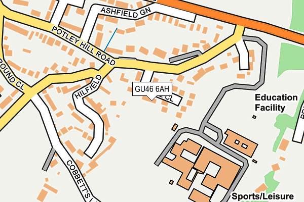 GU46 6AH map - OS OpenMap – Local (Ordnance Survey)