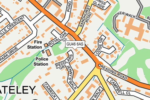 GU46 6AS map - OS OpenMap – Local (Ordnance Survey)