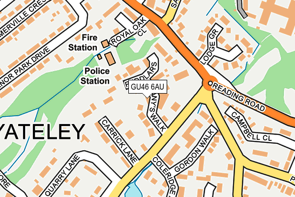 GU46 6AU map - OS OpenMap – Local (Ordnance Survey)