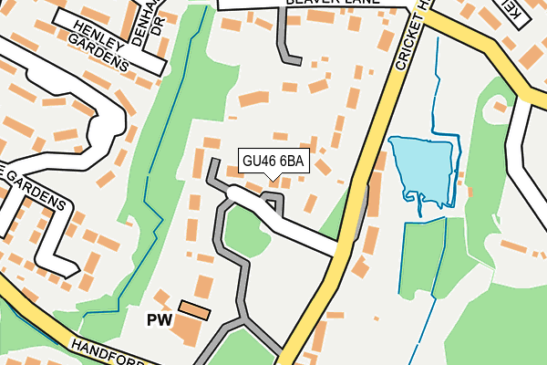 GU46 6BA map - OS OpenMap – Local (Ordnance Survey)