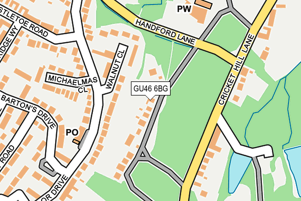 GU46 6BG map - OS OpenMap – Local (Ordnance Survey)