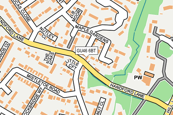 GU46 6BT map - OS OpenMap – Local (Ordnance Survey)