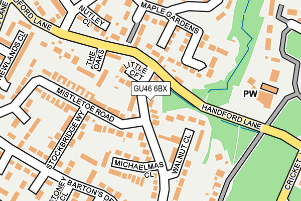 GU46 6BX map - OS OpenMap – Local (Ordnance Survey)