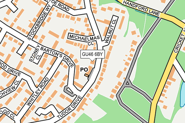 GU46 6BY map - OS OpenMap – Local (Ordnance Survey)