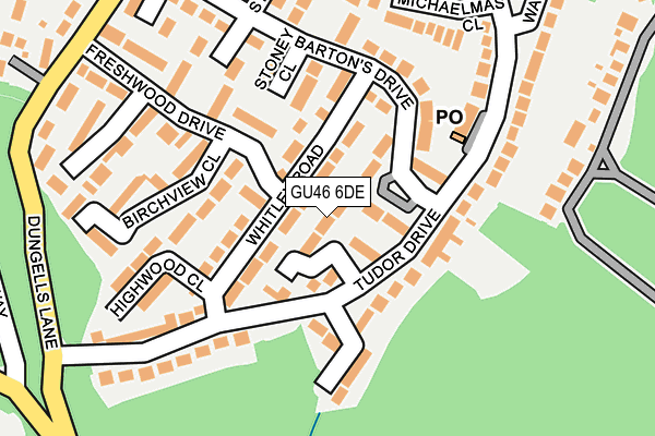 GU46 6DE map - OS OpenMap – Local (Ordnance Survey)