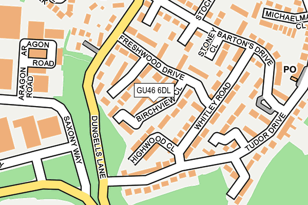 GU46 6DL map - OS OpenMap – Local (Ordnance Survey)