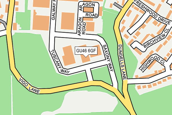 GU46 6GF map - OS OpenMap – Local (Ordnance Survey)