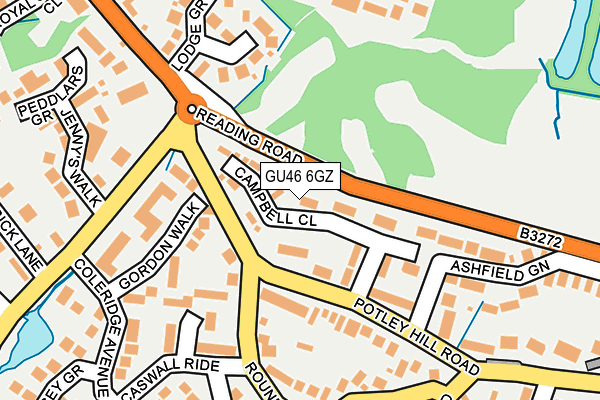 GU46 6GZ map - OS OpenMap – Local (Ordnance Survey)