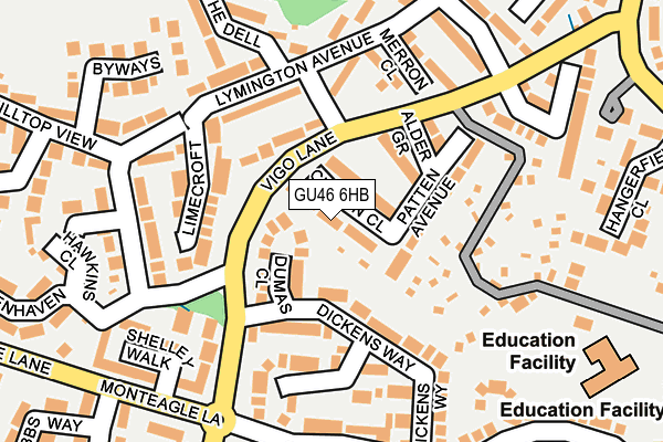 GU46 6HB map - OS OpenMap – Local (Ordnance Survey)