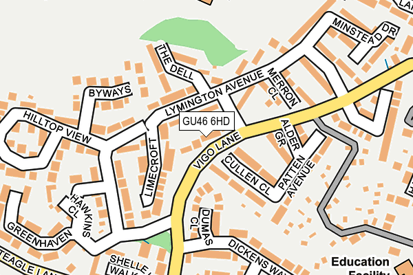 GU46 6HD map - OS OpenMap – Local (Ordnance Survey)