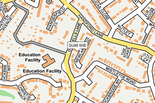 GU46 6HE map - OS OpenMap – Local (Ordnance Survey)