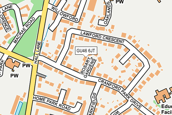GU46 6JT map - OS OpenMap – Local (Ordnance Survey)