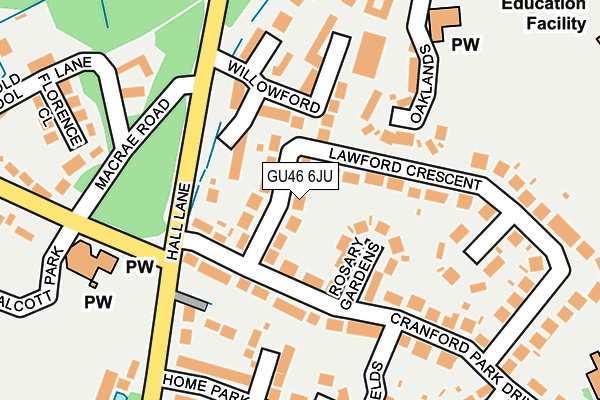 GU46 6JU map - OS OpenMap – Local (Ordnance Survey)