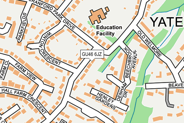 GU46 6JZ map - OS OpenMap – Local (Ordnance Survey)