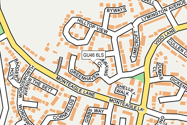 GU46 6LS map - OS OpenMap – Local (Ordnance Survey)