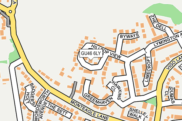 GU46 6LY map - OS OpenMap – Local (Ordnance Survey)