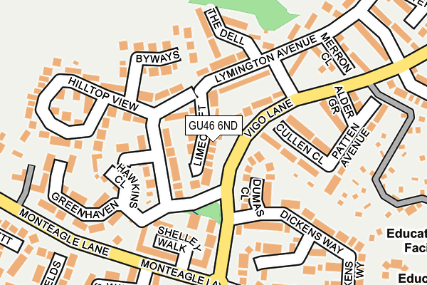 GU46 6ND map - OS OpenMap – Local (Ordnance Survey)
