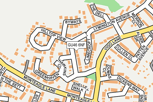 GU46 6NF map - OS OpenMap – Local (Ordnance Survey)