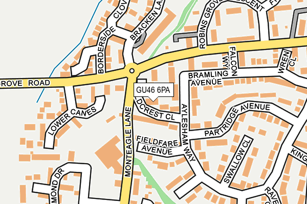 GU46 6PA map - OS OpenMap – Local (Ordnance Survey)