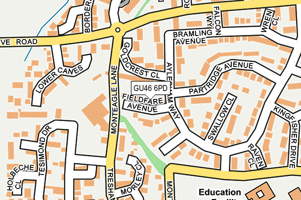 GU46 6PD map - OS OpenMap – Local (Ordnance Survey)